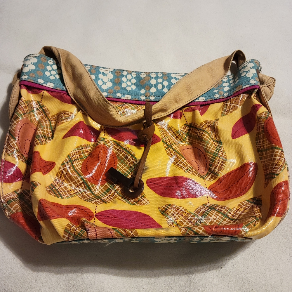 Fossil Coated Canvas Tote Yellow Patterned Women’s Shoulder Bag (Minor Flaw)